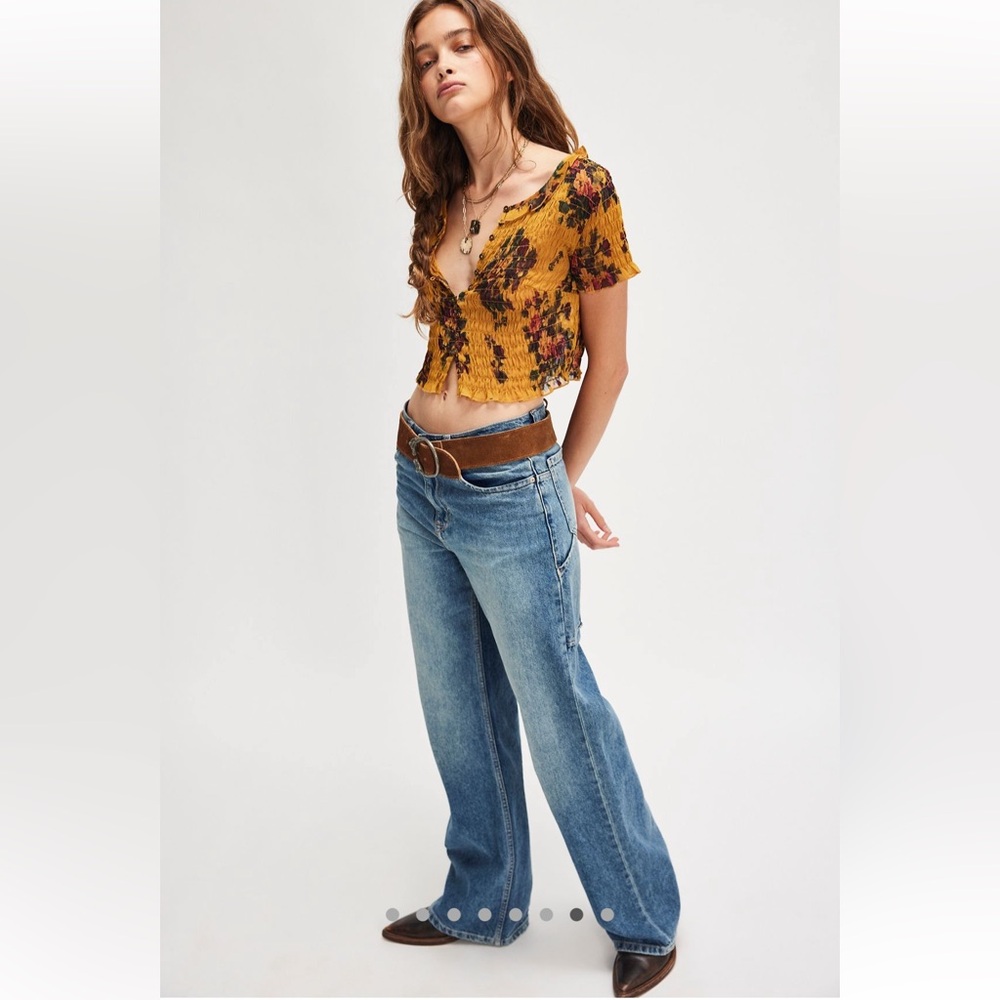 NWT Free People Blooming Romance Set Goldenrod Combo XL - Picture 6 of 9